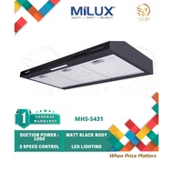 MILUX STAINLESS STEEL COOKER HOOD MHS-431 (BLACK) / MORGAN 900M³/H SLIM HOOD WITH TWIN MOTOR MCH-ND3