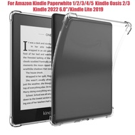 กรณี TPU ใสสำหรับ Amazon Kindle 2022 6.0 ''Kindle Paperwhite 5 2021 6.8 ''จุด Paperwhite 4 3 2 1 EBook Shaockproof กรณีแท็บเล็ต Kindle Oasis 2 3 7' 'ปกหลังกรณี
