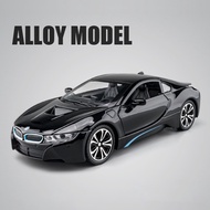 1:24 BMW I8 Supercar Alloy Car Model Diecasts Metal Toy Car Sound And Light Boy Kids Toy Collectible
