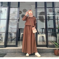 [ BISA COD ] GAMIS CRINGKEL RIA RICIS MODEL CROP TALI SERUT GAMIS POLOS Gamis ria ricis  MUSLIMAH JU