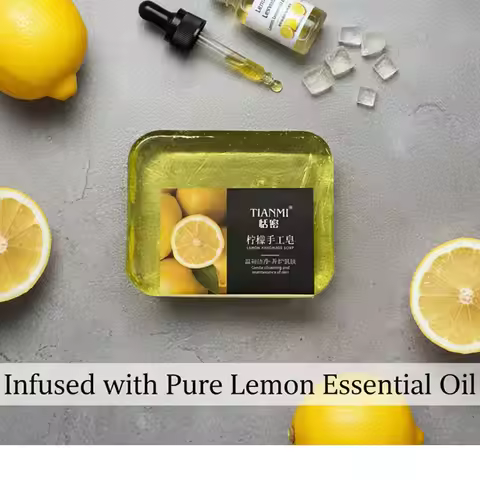 Lemon Turmeric Kojic Acid Soap Bar,Deep Cleansing Natural Curcuma Bath Soaps Bar,Moisturizing Facial