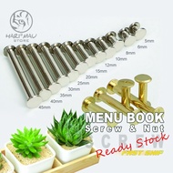 Screw & Nuts, Menu Screw, A4 Menu Screw, 8mm, 10mm, 12mm,15mm,18mm,20mm Screw