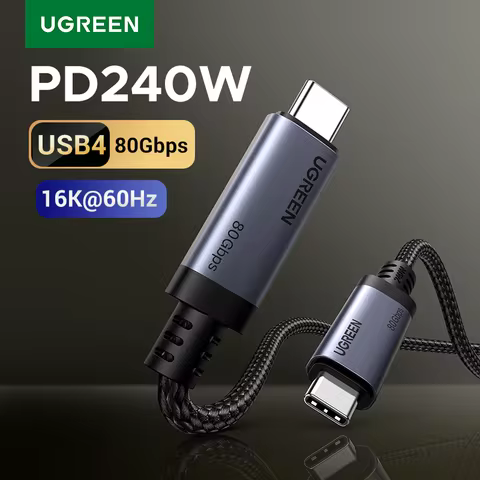UGREEN USB4 Full Function USB-C Cable PD3.1 240W 80Gbps Data Transfer 16k60Hz Video Transfer for Mon