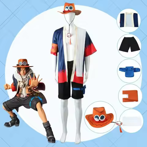 ABC123Anime Fire Fist Portgas·D· Ace Cosplay Costume lady men Halloween Carnival Uniform top Pant ha