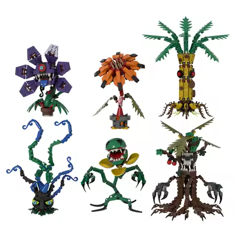 MOC flower building blocks DIY plant accessories toys carnivorous plant dryad model decoration parts