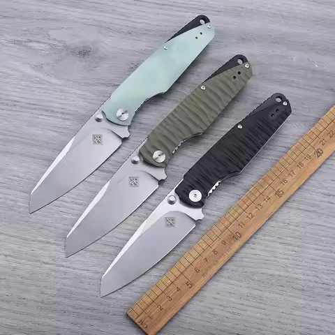 9cr18mov Steel G10 Handle Folding Knife Outdoor Survival Defensive Camping Hiking Cutting Portable T