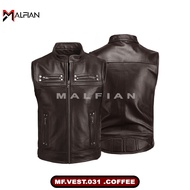 Rompi Kulit Motor Vest Kulit Sintetis Rompi Kulit Bikers Harley Davidson Vest Pria MF.VEST.031