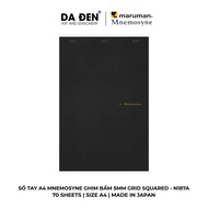 [BLACK LEATHER] Maruman Mnemosyne Notebook N187A Stapler 5mm Grid Squared A4 70 Sheets