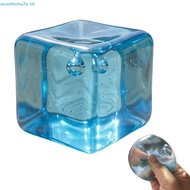 SEVENHOME3E Cube Squeeze Ball, Clear Soft Sensory Cube, Decompression Glutinous Stretchable Ball Tra