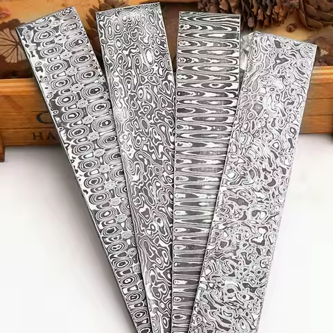 Damascus Steel Billet Bar, Steel Blade, Steel Blank, Forged Pattern Sandwich Steel For Damascus Kive