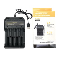 18650 Battery Charger 4 Slots Rechargeable Battery USB Charger Lithium Ion Portable Travel USB Charger DC 4.2V 2000mA Output