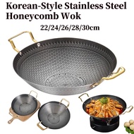 Honeycomb Wok Stainless Steel Non-Stick Wok Kuali Periuk Kuali Periuk Sarang Lebah Cauldron non-stic