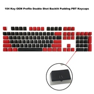 Wopier 104 Phím Màu Đen Đỏ Tỏa Sáng Thông Qua Top In Backlit Đôi Bắn phím cơ PBT RGB Keycap Cho Gate