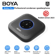 BOYA Blobby Pro Desktop Conference Speakerphone Microphone with USB Bluetooth 3.5mm TRS Audio Connectivity Plug-and-play Up to 16-hour for Laptop Tablet Smartphone Conferencing Meetings Online classes Live streaming