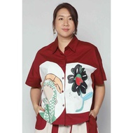Dolly Flower Printed Top Blouse Women (Fits S-XXL)