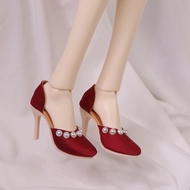 1/3 Point BJD Baby Shoes sd Doll Multicolor High Heel White Pearl Shoes Black Accessories