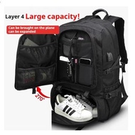 【Ready Stock】Large Capacity Man 50-80L beg travel bag pack waterproof hiking Backpack with shoe comp