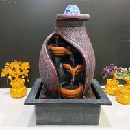 Flowing Water Ornaments 34cm High Money Rolling in Time to Run with Balls Bing Fengshengshui