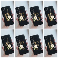 iPhone 11 Pro Max Case Black Matte Flower Letters Shockproof Back Phone Cover iPhone 11Pro Max Casing