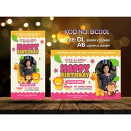 Kad Hari Jadi / Kad Jemputan / Birthday Invitation Kod No. BC001