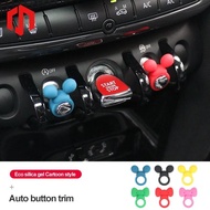Silicone Car Button Decorative for Mini Cooper F54 F55 F56 F60 Cartoon Car Accessories Auto Interior