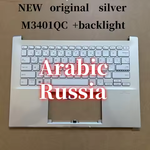 100%New AR RU silver For ASUS M3401 M3401Q M3401QC laptop keyboard Palmrest Assembly TOP cover C cas