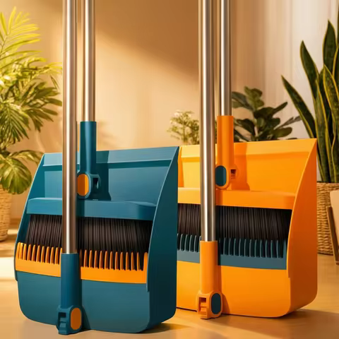 Broom set Household broom broom Dustpan set Brush head sweeping Individual sweep broom Foldable garb