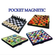 Chess Set / Aeroplane Game Draughts Game [Box Type-Magnetic] (13cm x 13cm)