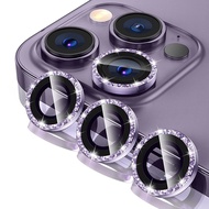 สำหรับ iPhone 14 Pro Max Bling Flamed Titanium Sapphire แหวนโลหะ14 Plus เลนส์กล้องตัวป้องกันกระจก iPhone 13 Pro Max ตัวป้องกันเลนส์