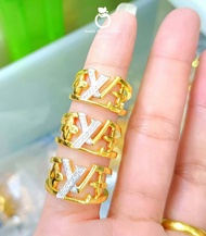 แหวน 0351 รุ่นฟรีไซส์ แหวนเพชร เคลือบแก้ว หนัก 1 สลึง แหวนทองเคลือบแก้ว ทองสวย แหวนทอง แหวนทองชุบ แหวนทองสวย  แหวน
