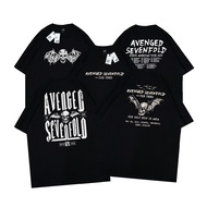 Avenged Sevenfold (A7X) Classic Tour T-Shirt | Basic Black | 100% Cotton | Unisex Lelaki & Perempuan