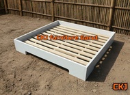 Dipan kasur kayu/Tempat tidur korea/Tempat tidur lesehan/Dipan kayu japan/Dipan kayu pendek 20cm