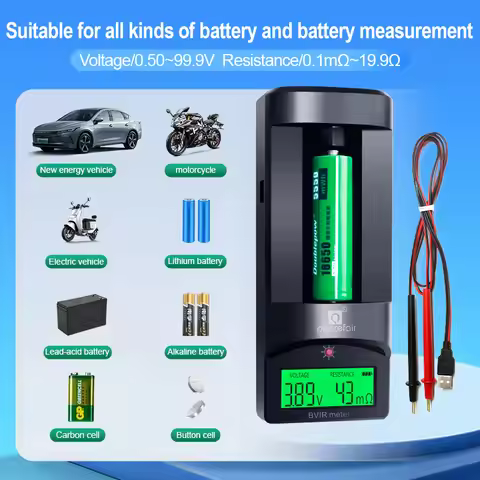 LCD Digital Display Battery Voltage Internal Resistance Tester 19.9Ω Universal Lithium Battery AA AA