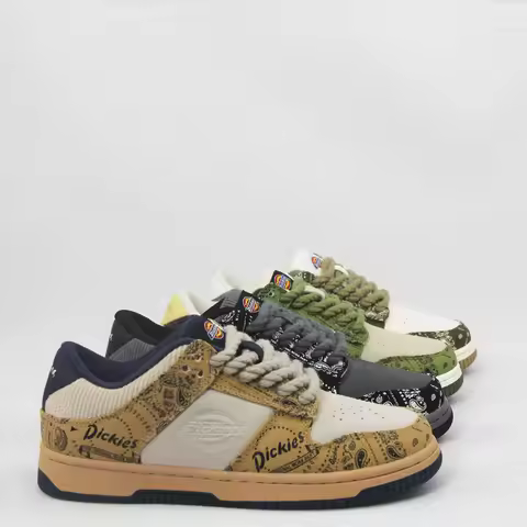 Dickies Canvas Leather Low Top Sneakers Men Breathable Casual 2026