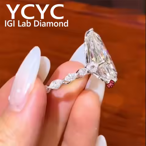 5CT Pear cut Real 9k/14K/18K Gold Ring IGI Lab Grown Diamond Ring Engagement Ring DE VS1 Wedding & E