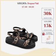 [Hot Deal | 0H30 - 1H00 | 08.08] Vascara Flatform Sandals with Ky Da Leather Pattern - SDK 0354