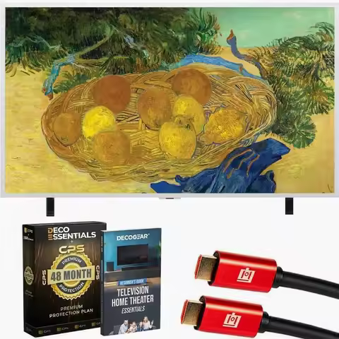 65 Inch 4K Mini LED Smart TV with Art Frame, 4-Year Protection and Accessories Bundle