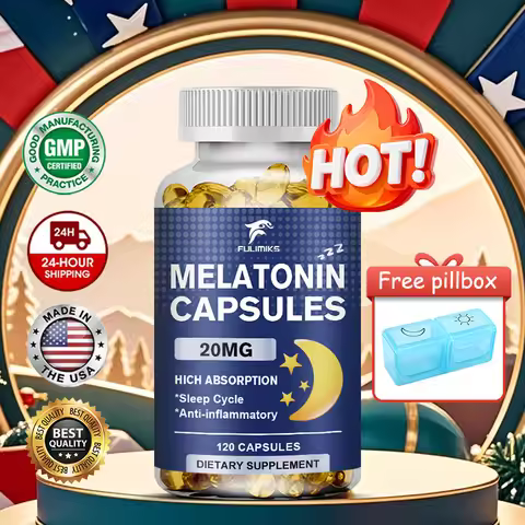 Melatonin Capsules, Reduces Stress, Improve Mood, Improve Sleep Quality, Fall Asleep Faster, Increas