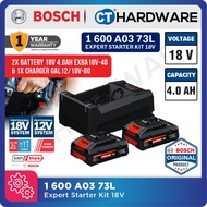 Bosch 1 600 A03 73L Expert Starter Kit 18V Come With 2x Battery 18V 4.0AH EXBA18V-40 + 1x Fast Charg