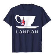 London UK Tea Shirt Cool British Teacup Gift Cotton Tops & Tees For Men Custom T-Shirts Fashionable 