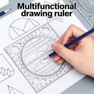 Y&X Multifunctional Geometric Drawing Ruler Can Rotate Parallel Ellipse Triangle Ruler Function Rule