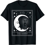 Tarot Card Crescent Moon And Black Cat Cosmic Graphic T-Shirt