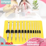 justgogo Stainless Steel Knitting Needles Set Needle Yarn Sewing Weaving Tapestry Bent for Crochet L