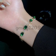 Emerald Crystal Bracelet Female 2024 Young Luxury Niche Accessories High-End Fashion R Ad Y