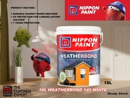 18L - Nippon Paint WeatherBond -145 White / 1001 Brilliant White / Exterior Wall Paint / Cat Dinding