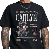 XLLP 2025 waffle gift for friends Arcane T shirt Caitlyn Kiramman T-shirts O-Neck Unisex Pure Cotton