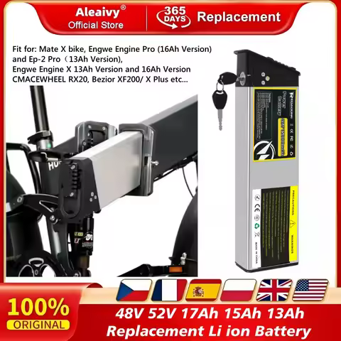 48V DCH-009 Replacement Battery (17Ah, 15Ah, 13Ah) for 2025 Engwe EP-2 Pro Engine Pro Upgraded Versi