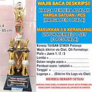 Piala Kaki 4 Trophy Bergilir Juara Umum 1 2 3 Free Desain Stiker + Pita Merah Putih
