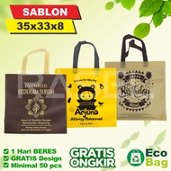 Custom screen-printed Goodie bag, 1-day spunbond bag, beres TLB 35x33x8