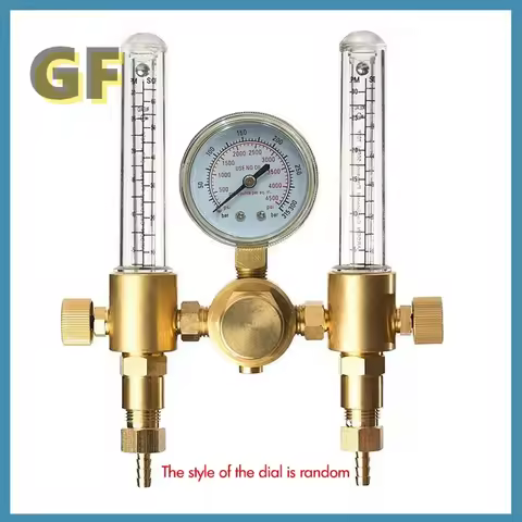 Dual Pipe Flow Meter Regulator Argon CO2 Flow Meter Welding Gas Regulator CO2 Argon Pressure Reducer
